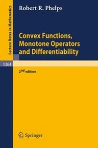 Enlarge image Cover: Convex Functions, Monotone Operators and Differentiability - Springer