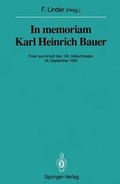 Cover: In memoriam Karl Heinrich Bauer - Springer