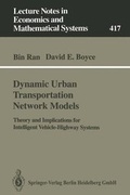 Cover: Dynamic Urban Transportation Network Models - Springer