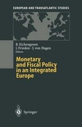 Cover: Monetary and Fiscal Policy in an Integrated Europe - Springer