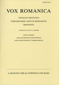Cover: Vox Romanica 60 (2001) - Francke, A