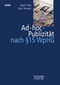 Cover: Ad hoc-Publizit&auml;t nach &sect; 15 WpHG - Sch&auml;ffer-Poeschel