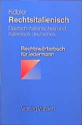 Cover: Rechtsitalienisch - Vahlen
