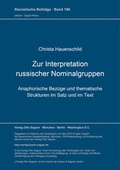 Cover: Zur Interpretation russischer Nominalgruppen - Peter Lang Verlag