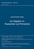 Cover: Zur Negation im Russischen und Polnischen - Peter Lang Verlag