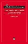 Cover: Fractional Integrals and Potentials - CRC Press