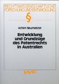 Cover: Entwicklung und Grundz&uuml;ge des Patentrechts in Australien - VVF