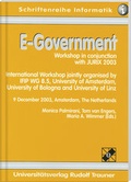 Cover: E-Government. Workshop in conjunction with JURIX 2003 - Trauner Verlag