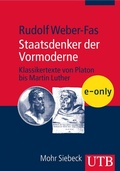 Cover: Staatsdenker der Vormoderne - UTB