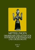 Cover: Mitteilungen der Berliner Gesellschaft f&uuml;r Anthropologie, Ethnologie und Urgeschichte - VML Vlg Marie Leidorf