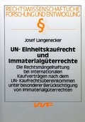 Cover: UN-Einheitskaufrecht und Immaterialg&uuml;terrechte - VVF