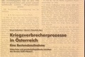 Cover: Kriegsverbrecherprozesse in &Ouml;sterreich - CLIO Verein f. Geschichts- & Bildungsarbeit