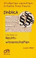 Cover: Einblick in das Studium der Rechtswissenschaften - OPS