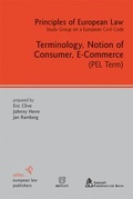 Cover: Terminology, Notion of Consumer, E-Commerce - Sellier European Law Publishers