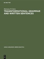 Cover: Transformational Grammar and Written Sentences - De Gruyter Mouton