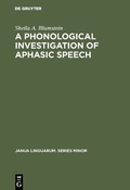Bild: A Phonological Investigation of Aphasic Speech - De Gruyter Mouton