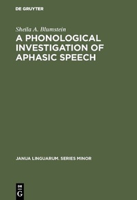Abbildung von: A Phonological Investigation of Aphasic Speech - De Gruyter Mouton
