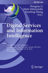 Enlarge image Cover: Digital Services and Information Intelligence - Springer