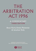 Cover: The Arbitration Act 1996 - Blackwell Science Ltd
