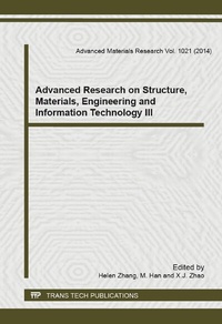 Enlarge image Cover: Advanced Research on Structure, Materials, Engineering and Information Technology III - Trans Tech Publications Ltd