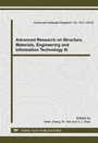 Cover: Advanced Research on Structure, Materials, Engineering and Information Technology III - Trans Tech Publications Ltd
