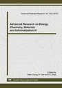 Cover: Advanced Research on Energy, Chemistry, Materials and Informatization III - Trans Tech Publications Ltd