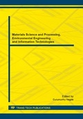 Cover: Materials Science and Processing, Environmental Engineering and Information Technologies - Trans Tech Publications Ltd