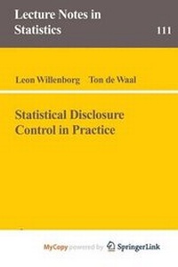 Enlarge image Cover: Statistical Disclosure Control in Practice - Springer