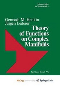 Enlarge image Cover: Theory of Functions on Complex Manifolds - Birkhauser