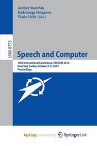 Abbildung von: Speech and Computer - Springer
