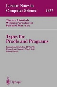 Enlarge image Cover: Types for Proofs and Programs - Springer
