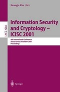 Cover: Information Security and Cryptology - Icisc 2001 - Springer