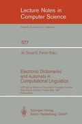 Cover: Electronic Dictionaries and Automata in Computational Linguistics - Springer