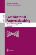 Cover: Combinatorial Pattern Matching - Springer