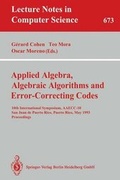 Cover: Applied Algebra, Algebraic Algorithms and Error-Correcting Codes - Springer