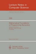 Cover: Mathematical Foundation of Programming Semantics - Springer