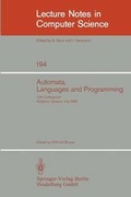 Cover: Automata, Languages and Programming - Springer