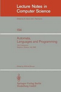 Enlarge image Cover: Automata, Languages and Programming - Springer