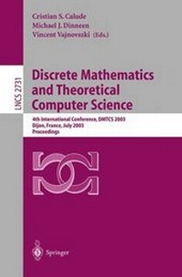 Enlarge image Cover: Discrete Mathematics and Theoretical Computer Science - Springer
