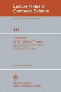 Enlarge image Cover: Structure in Complexity Theory - Springer