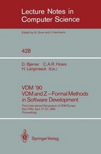 Enlarge image Cover: VDM '90. VDM and Z - Formal Methods in Software Development - Springer