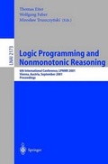 Cover: Logic Programming and Nonmonotonic Reasoning - Springer