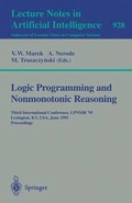 Cover: Logic Programming and Nonmonotonic Reasoning - Springer