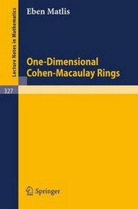 Enlarge image Cover: One-Dimensional Cohen-Macaulay Rings - Springer