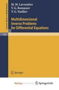 Enlarge image Cover: Multidimensional Inverse Problems for Differential Equations - Springer