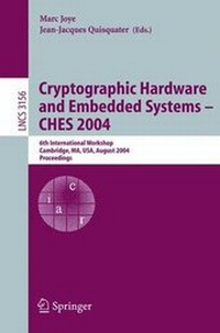 Enlarge image Cover: Cryptographic Hardware and Embedded Systems - Ches 2004 - Springer