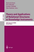 Cover: Theory and Applications of Relational Structures as Knowledge Instruments - Springer