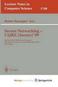 Enlarge image Cover: Secure Networking - Cqre (Secure) '99 - Springer