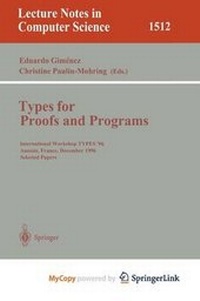 Enlarge image Cover: Types for Proofs and Programs - Springer