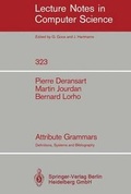 Cover: Attribute Grammars - Springer
